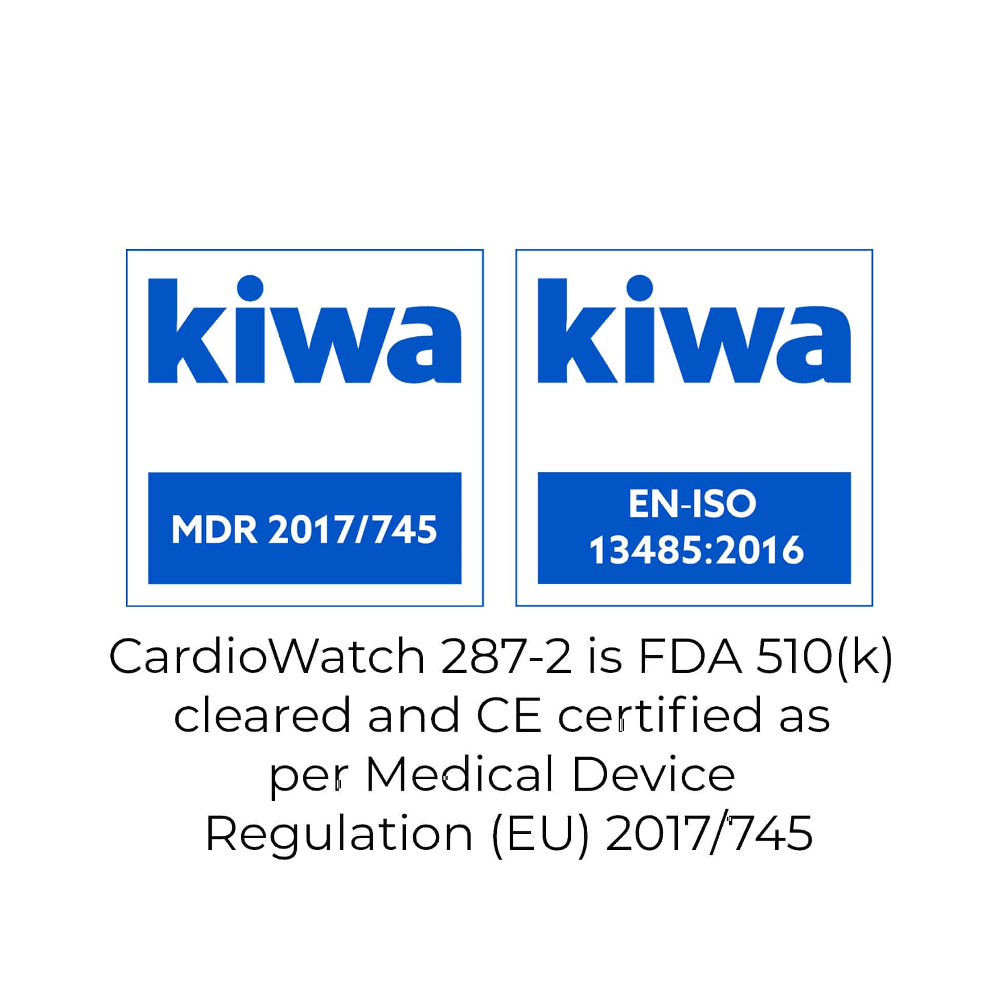 Kiwa notified body CE-MDR medical device certification mark for Corsano CardioWatch